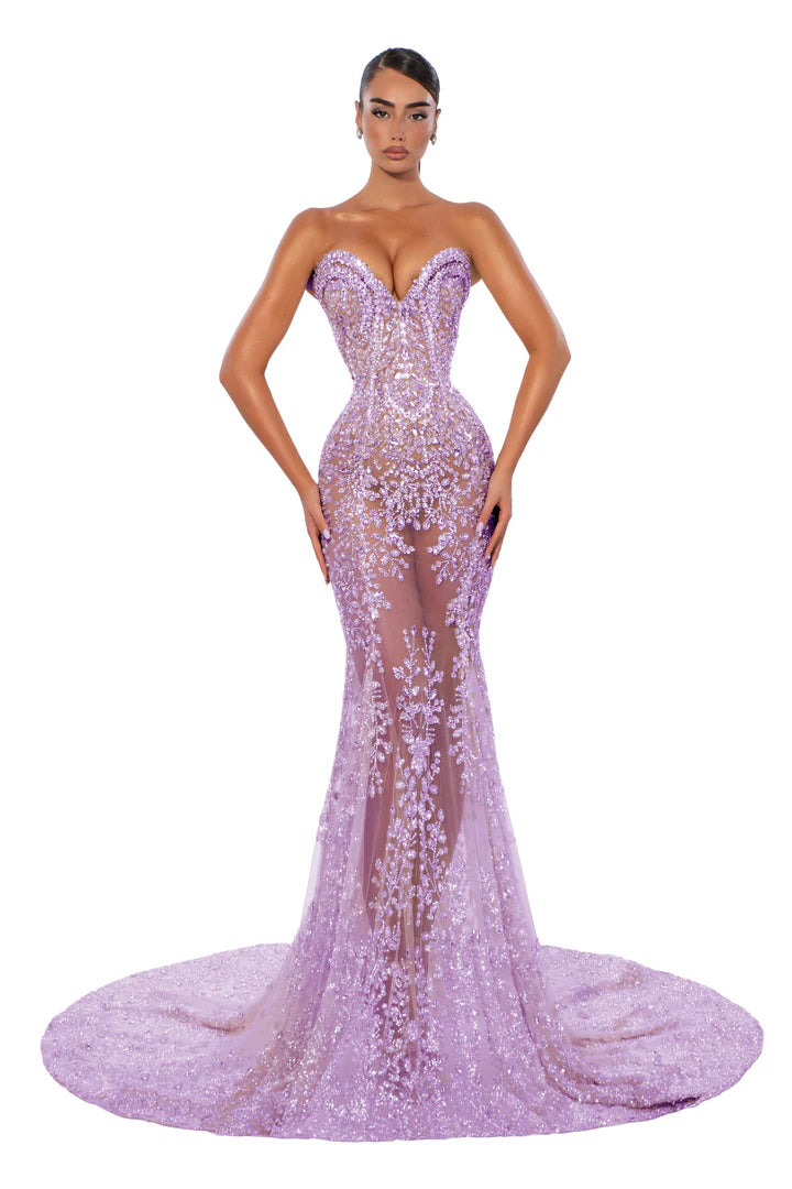 The Lilac Luminary - full length alternate front view