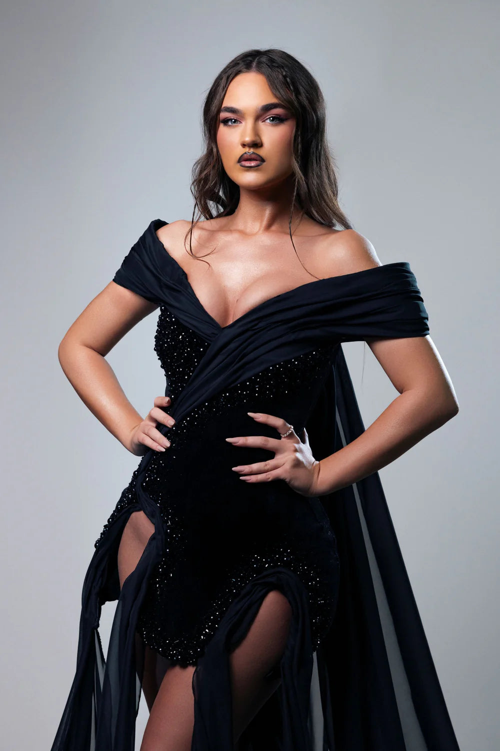 Glow of the Night - close up bodice and neckline detail