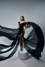 Glow of the Night - dramatic chiffon panels in motion