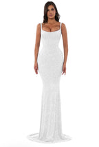 Crystal White Strap gown (HIRE)